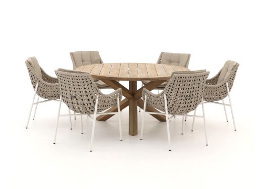 Manifesto Novara/ROUGH-Y ø150cm dining tuinset 7-delig