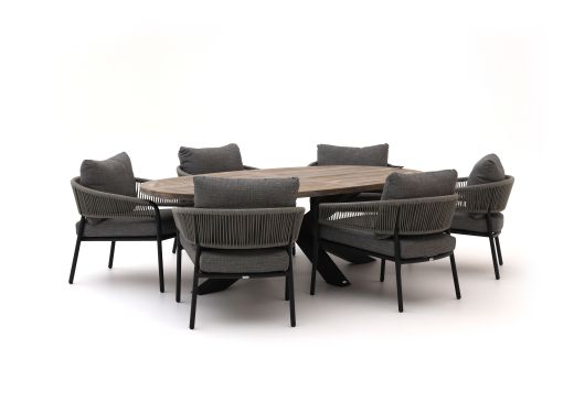 Bellagio Nova Siri /ROUGH-Y Ellips 240cm low dining tuinset 7-delig